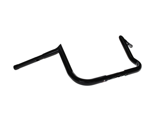 10in. x 1-1/4in. Chubby Bagger Hooked Ape Hanger Handlebar - Gloss Black. Fits Ultra Models 1996-2024 and Street Glide 1996-2023 - Wild 1 Handlebars