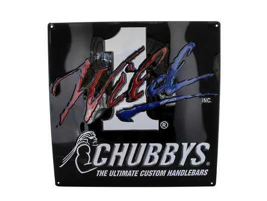 Embossed Metal Shop Sign 18in.x18in. - Wild 1 Handlebars
