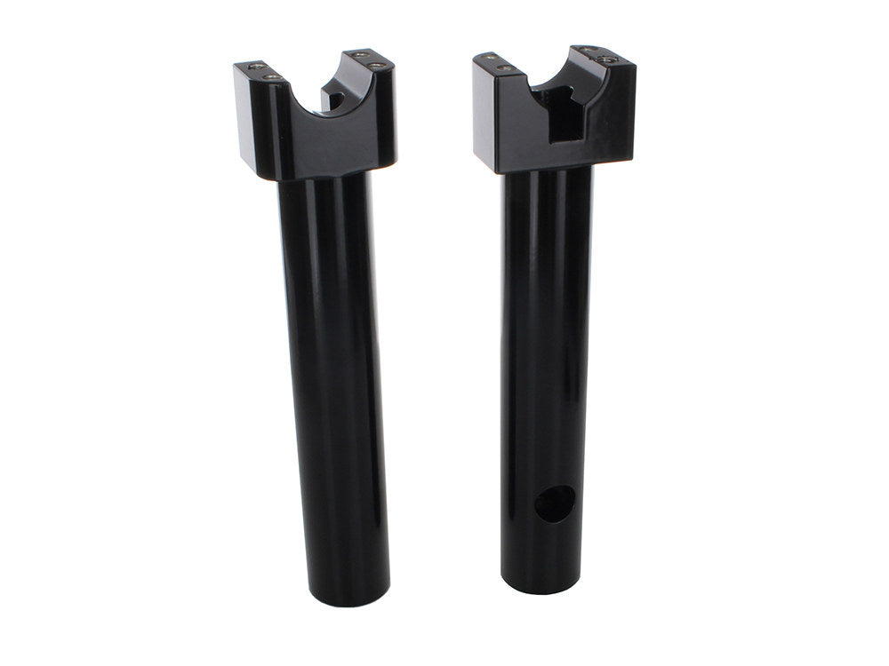10in. Tall Savage Risers with Top Clamp - Gloss Black. Fits 1-1/4in. Handlebar. - Wild 1 Handlebars